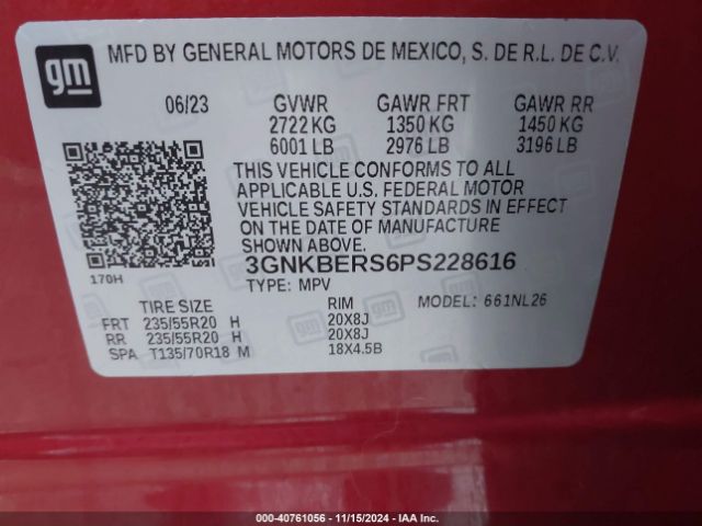 Photo 8 VIN: 3GNKBERS6PS228616 - CHEVROLET BLAZER 