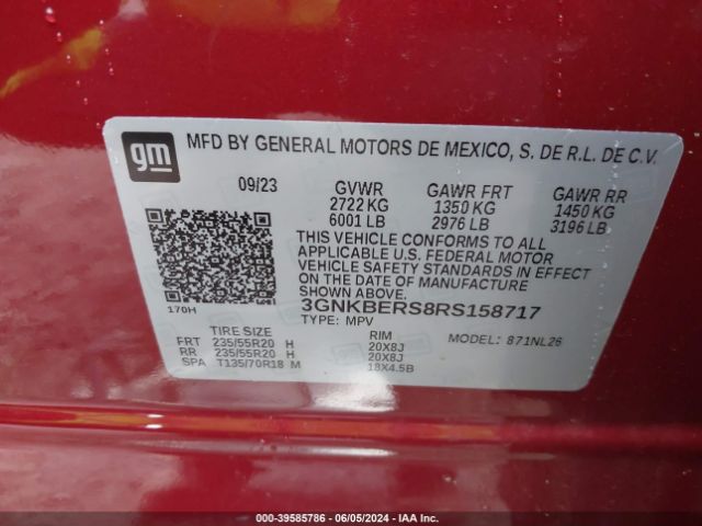 Photo 8 VIN: 3GNKBERS8RS158717 - CHEVROLET BLAZER 