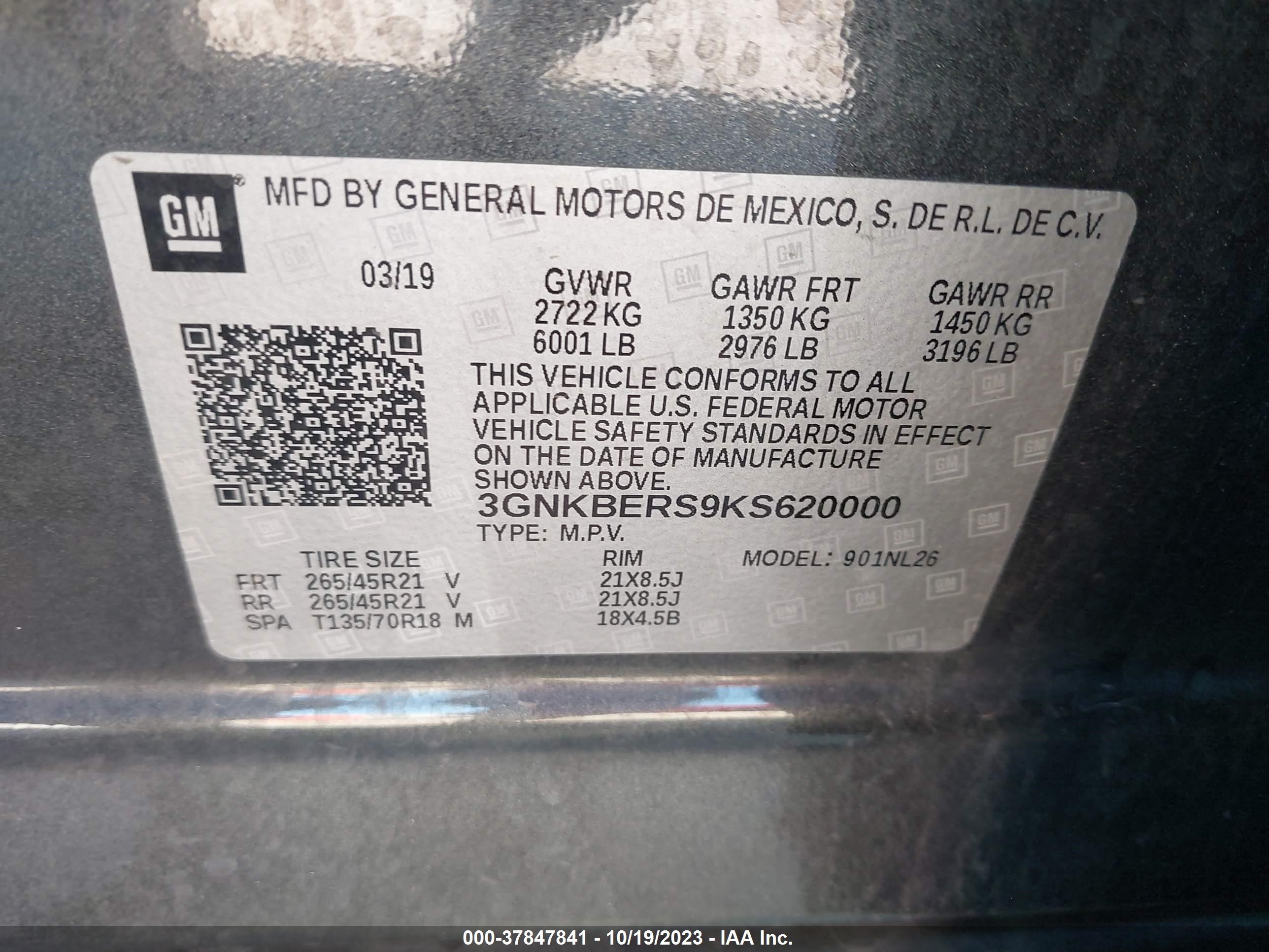 Photo 8 VIN: 3GNKBERS9KS620000 - CHEVROLET BLAZER 