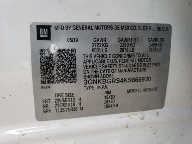 Photo 9 VIN: 3GNKBGRS4KS666930 - CHEVROLET BLAZER 2LT 