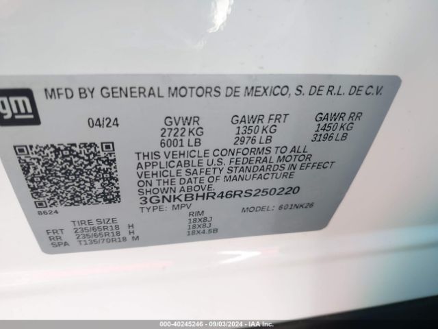 Photo 8 VIN: 3GNKBHR46RS250220 - CHEVROLET BLAZER 