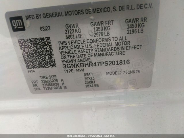 Photo 8 VIN: 3GNKBHR47PS201816 - CHEVROLET BLAZER 