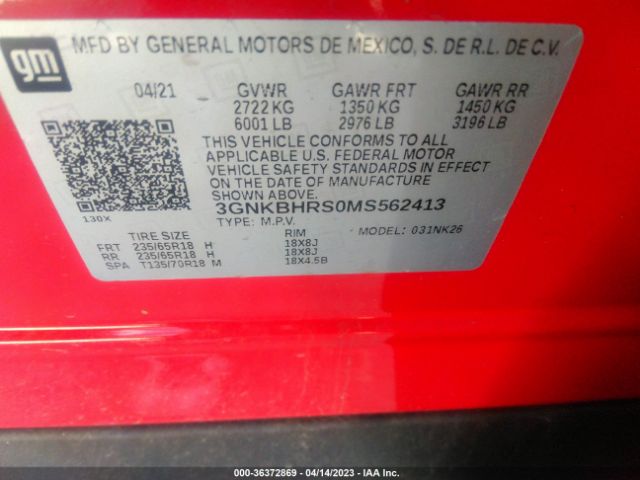 Photo 8 VIN: 3GNKBHRS0MS562413 - CHEVROLET BLAZER 