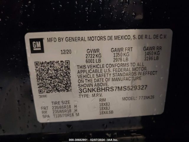 Photo 8 VIN: 3GNKBHRS7MS529327 - CHEVROLET BLAZER 