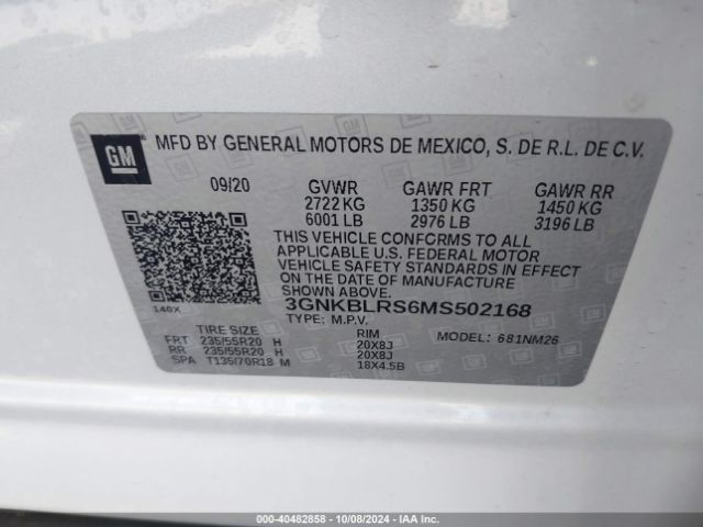 Photo 8 VIN: 3GNKBLRS6MS502168 - CHEVROLET BLAZER 