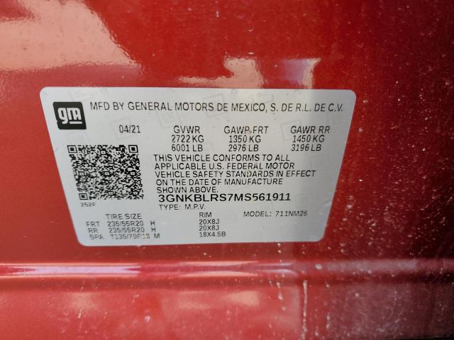 Photo 12 VIN: 3GNKBLRS7MS561911 - CHEVROLET BLAZER PRE 