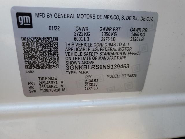 Photo 12 VIN: 3GNKBLRS9NS139463 - CHEVROLET BLAZER PRE 