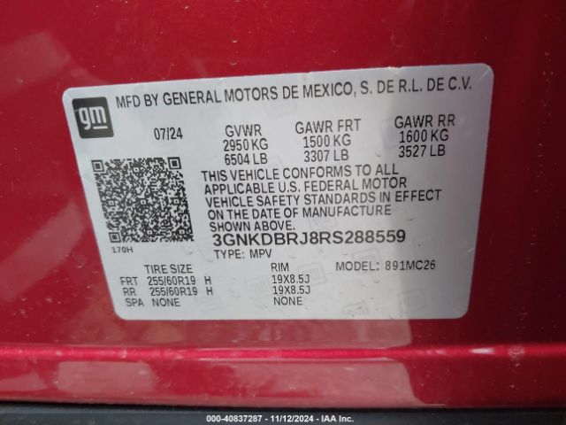 Photo 8 VIN: 3GNKDBRJ8RS288559 - CHEVROLET BLAZER EV 