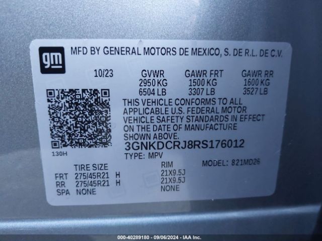 Photo 8 VIN: 3GNKDCRJ8RS176012 - CHEVROLET BLAZER EV 