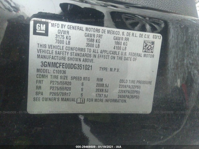 Photo 8 VIN: 3GNMCFE00DG351021 - CHEVROLET AVALANCHE 