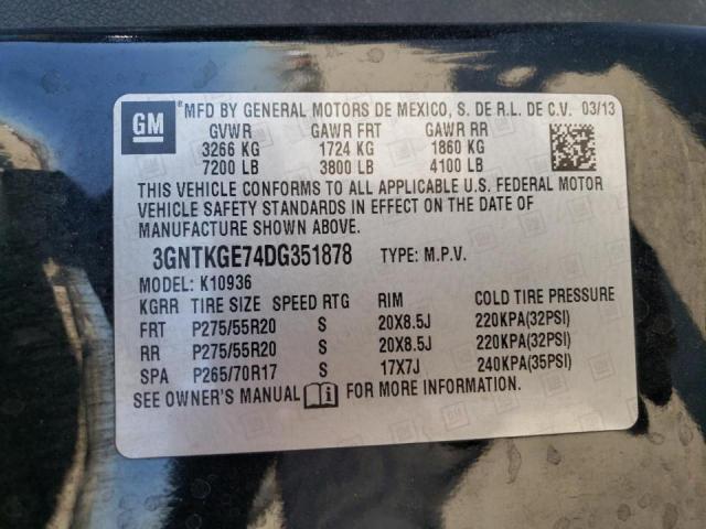 Photo 9 VIN: 3GNTKGE74DG351878 - CHEVROLET AVALANCHE 