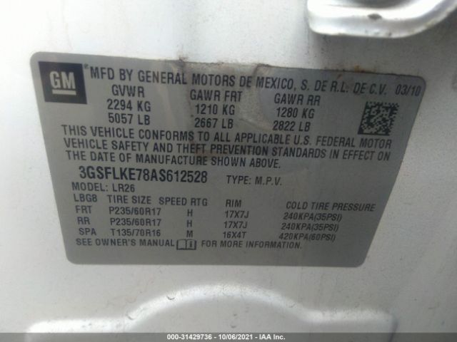 Photo 8 VIN: 3GSFLKE78AS612528 - SATURN VUE 