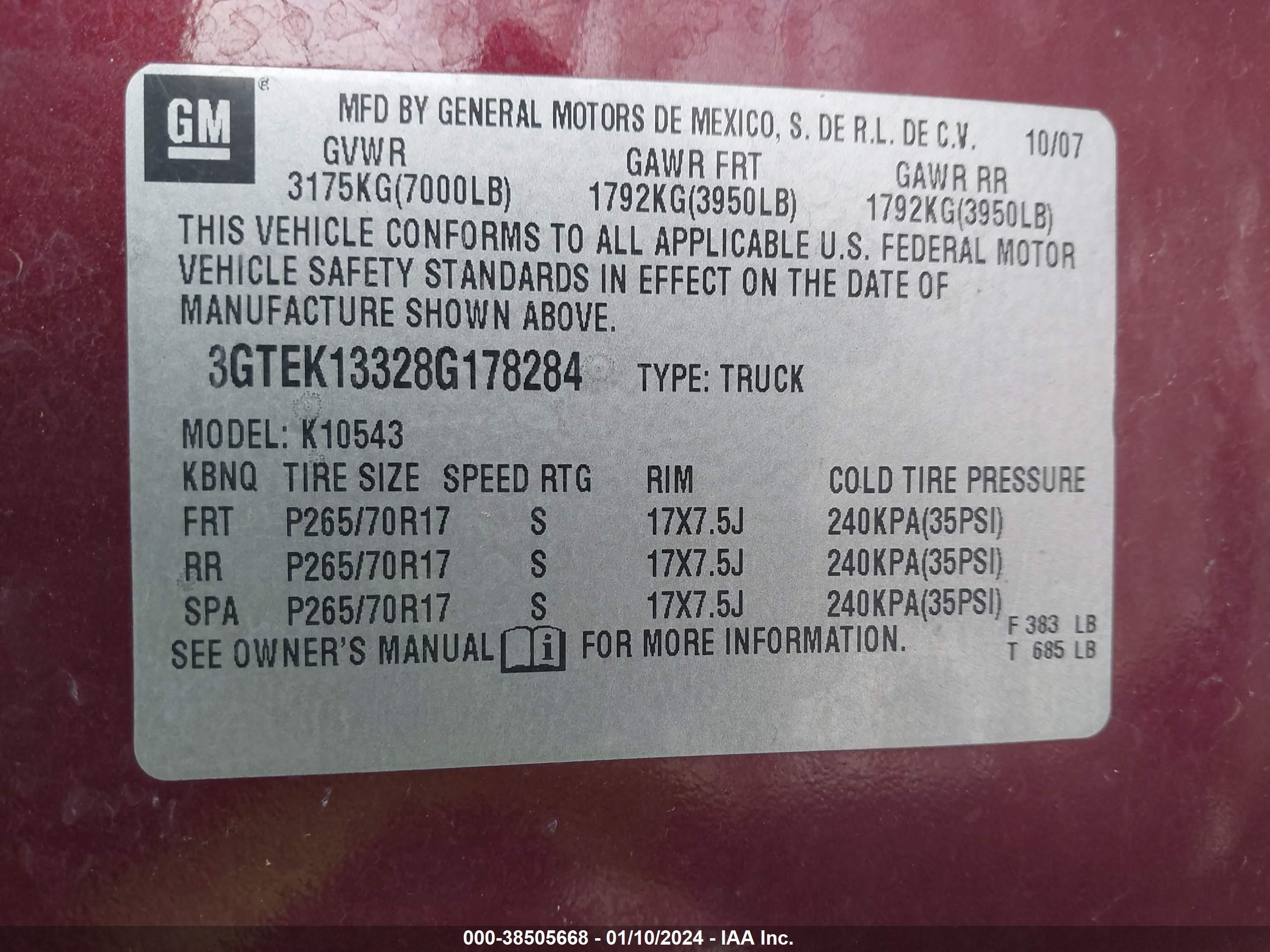 Photo 8 VIN: 3GTEK13328G178284 - GMC SIERRA 