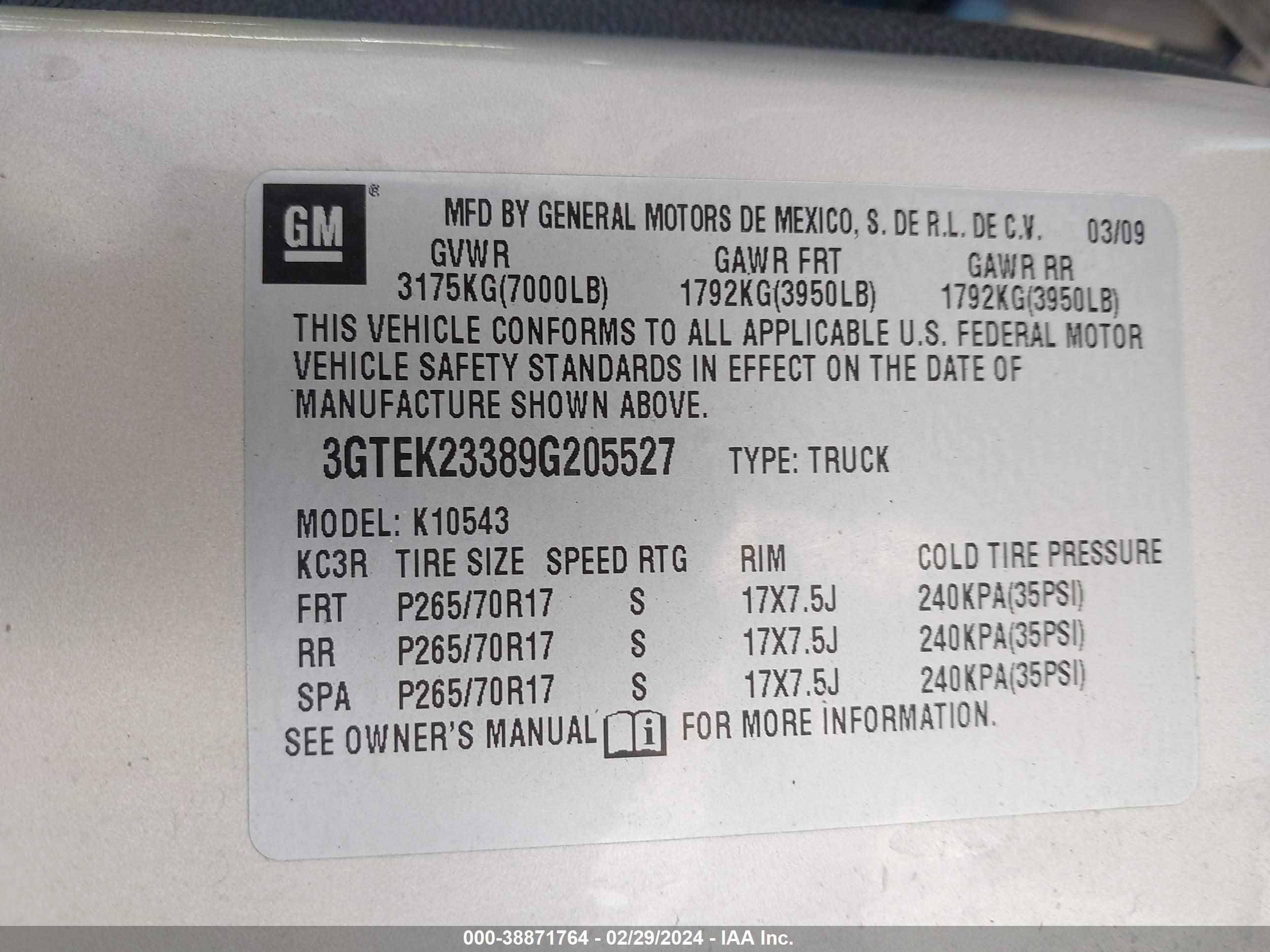 Photo 8 VIN: 3GTEK23389G205527 - GMC SIERRA 