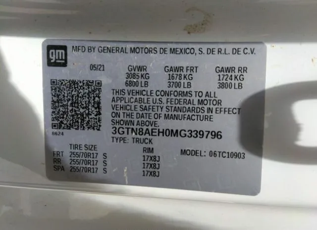 Photo 8 VIN: 3GTN8AEH0MG339796 - GMC SIERRA 1500 