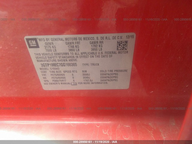 Photo 8 VIN: 3GTP1MEC7GG166365 - GMC SIERRA 1500 