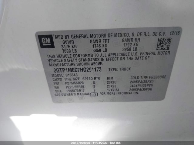 Photo 8 VIN: 3GTP1MEC7HG291173 - GMC SIERRA 1500 