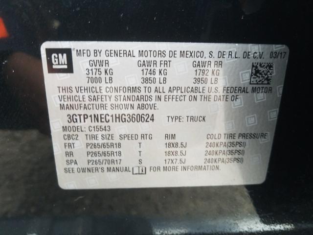 Photo 9 VIN: 3GTP1NEC1HG360624 - GMC SIERRA C15 