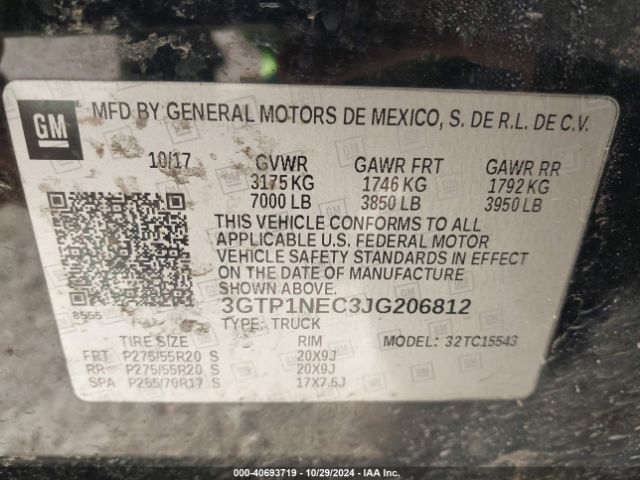 Photo 8 VIN: 3GTP1NEC3JG206812 - GMC SIERRA 