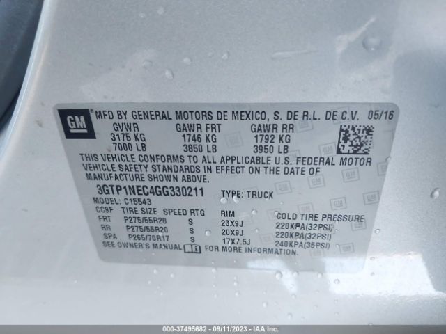 Photo 8 VIN: 3GTP1NEC4GG330211 - GMC SIERRA 