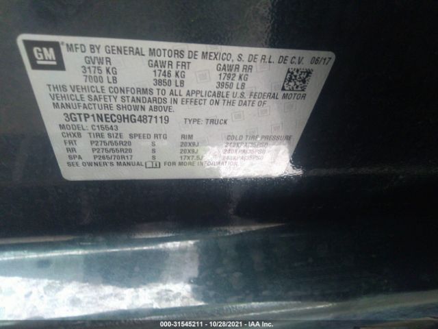 Photo 8 VIN: 3GTP1NEC9HG487119 - GMC SIERRA 1500 