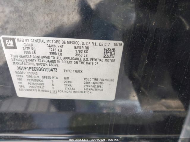 Photo 8 VIN: 3GTP1PEC9GG109473 - GMC SIERRA 