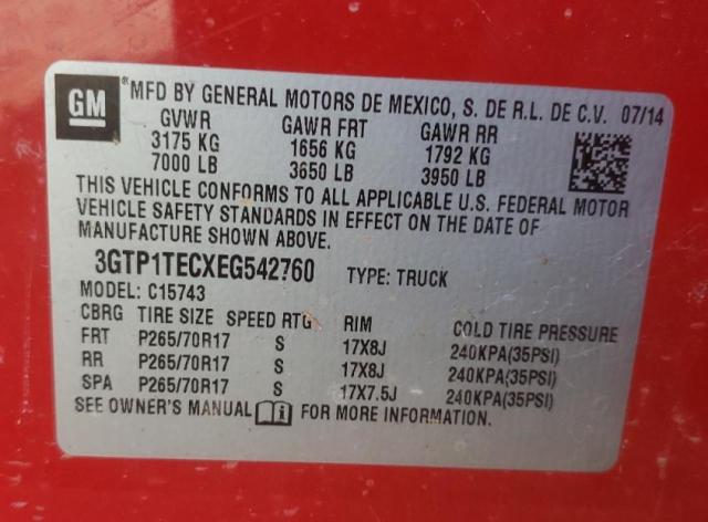 Photo 9 VIN: 3GTP1TECXEG542760 - GMC SIERRA C15 