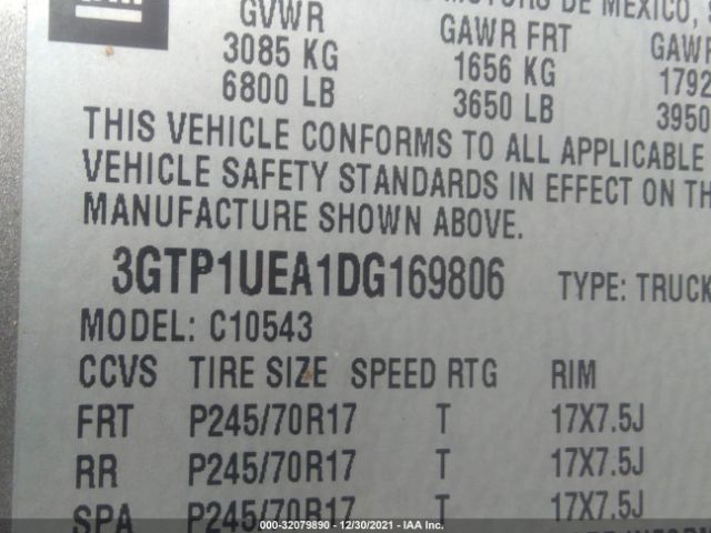 Photo 8 VIN: 3GTP1UEA1DG169806 - GMC SIERRA 1500 