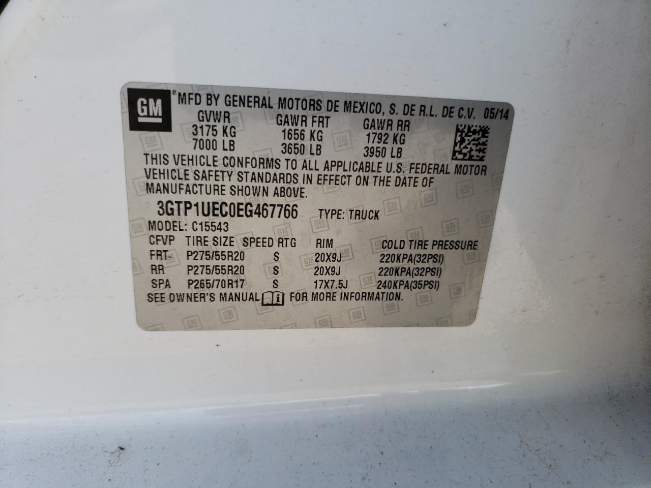 Photo 11 VIN: 3GTP1UEC0EG467766 - GMC SIERRA 