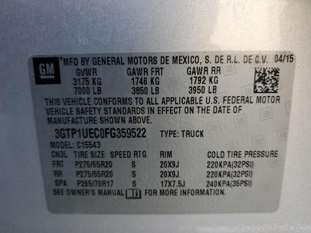 Photo 11 VIN: 3GTP1UEC0FG359522 - GMC SIERRA 