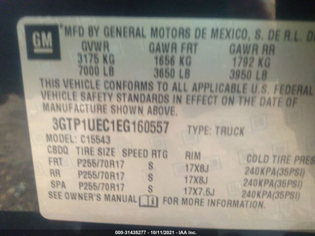 Photo 8 VIN: 3GTP1UEC1EG160557 - GMC SIERRA 1500 