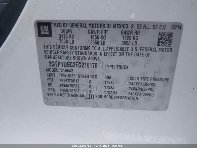 Photo 8 VIN: 3GTP1UEC2FG219178 - GMC SIERRA 1500 