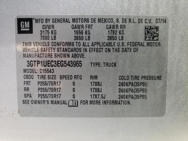 Photo 11 VIN: 3GTP1UEC3EG543965 - GMC SIERRA 