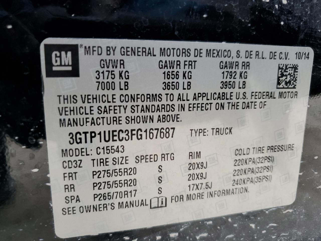 Photo 11 VIN: 3GTP1UEC3FG167687 - GMC SIERRA 