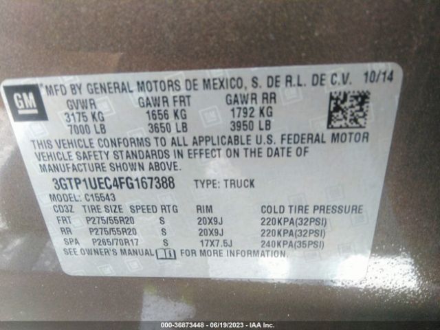 Photo 8 VIN: 3GTP1UEC4FG167388 - GMC SIERRA 1500 