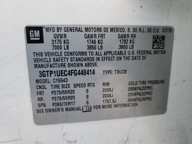 Photo 9 VIN: 3GTP1UEC4FG448414 - GMC SIERRA C15 