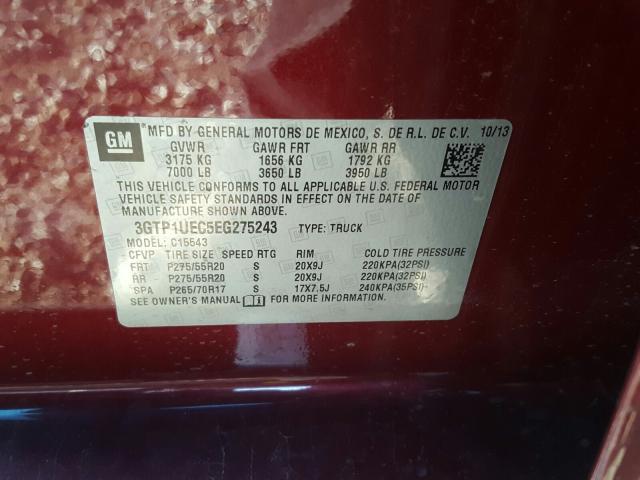 Photo 9 VIN: 3GTP1UEC5EG275243 - GMC SIERRA C15 