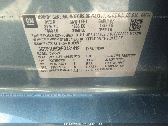 Photo 8 VIN: 3GTP1UEC5EG481419 - GMC SIERRA 1500 