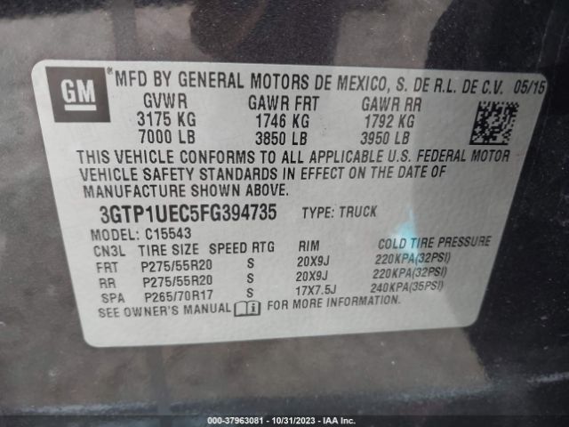 Photo 8 VIN: 3GTP1UEC5FG394735 - GMC SIERRA 1500 