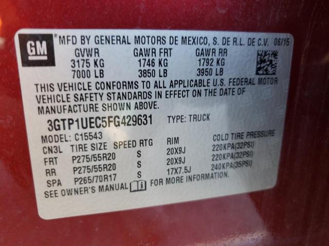 Photo 9 VIN: 3GTP1UEC5FG429631 - GMC SIERRA C15 