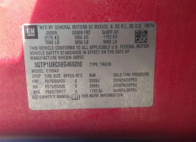 Photo 8 VIN: 3GTP1UEC6EG469280 - GMC SIERRA 1500 