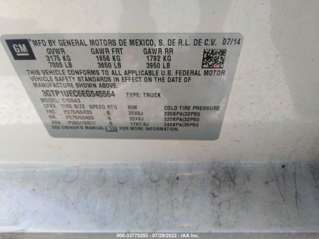 Photo 8 VIN: 3GTP1UEC6EG545564 - GMC SIERRA 1500 