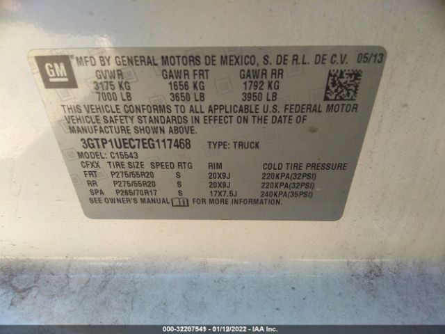 Photo 8 VIN: 3GTP1UEC7EG117468 - GMC SIERRA 1500 