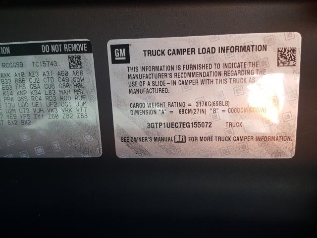 Photo 9 VIN: 3GTP1UEC7EG155072 - GMC SIERRA C15 