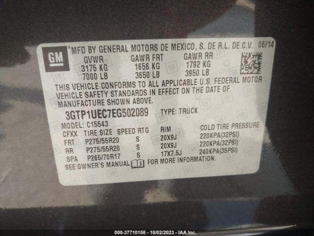 Photo 8 VIN: 3GTP1UEC7EG502089 - GMC SIERRA 1500 