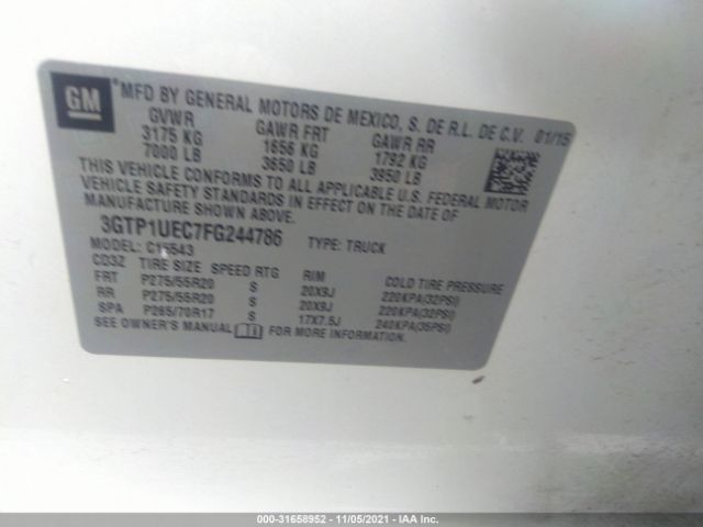 Photo 8 VIN: 3GTP1UEC7FG244786 - GMC SIERRA 1500 