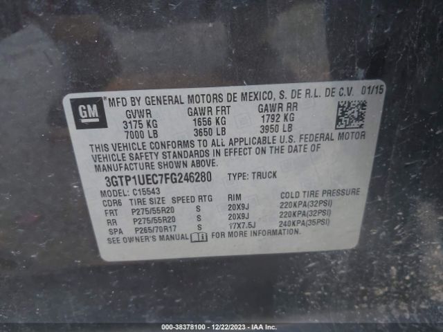 Photo 8 VIN: 3GTP1UEC7FG246280 - GMC SIERRA 1500 