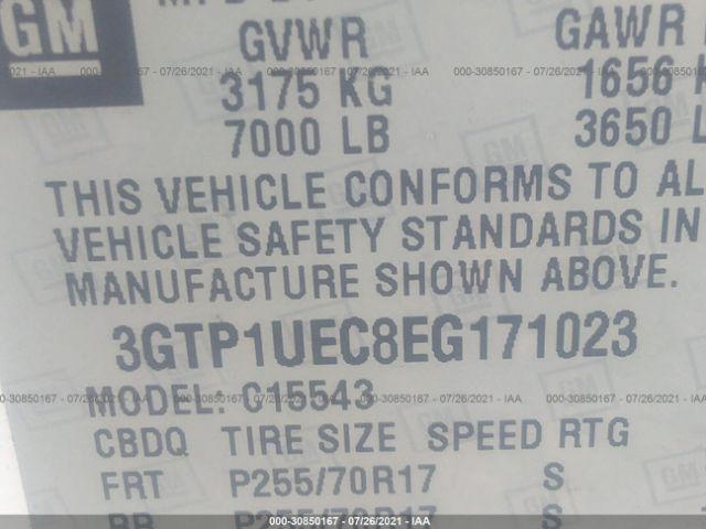 Photo 8 VIN: 3GTP1UEC8EG171023 - GMC SIERRA 1500 