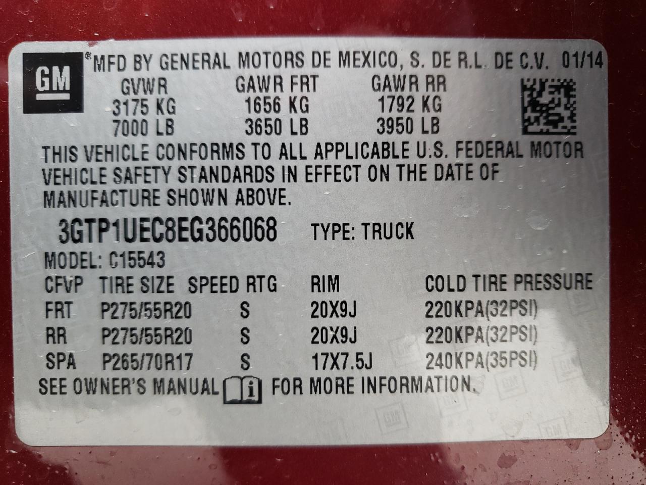 Photo 11 VIN: 3GTP1UEC8EG366068 - GMC SIERRA 