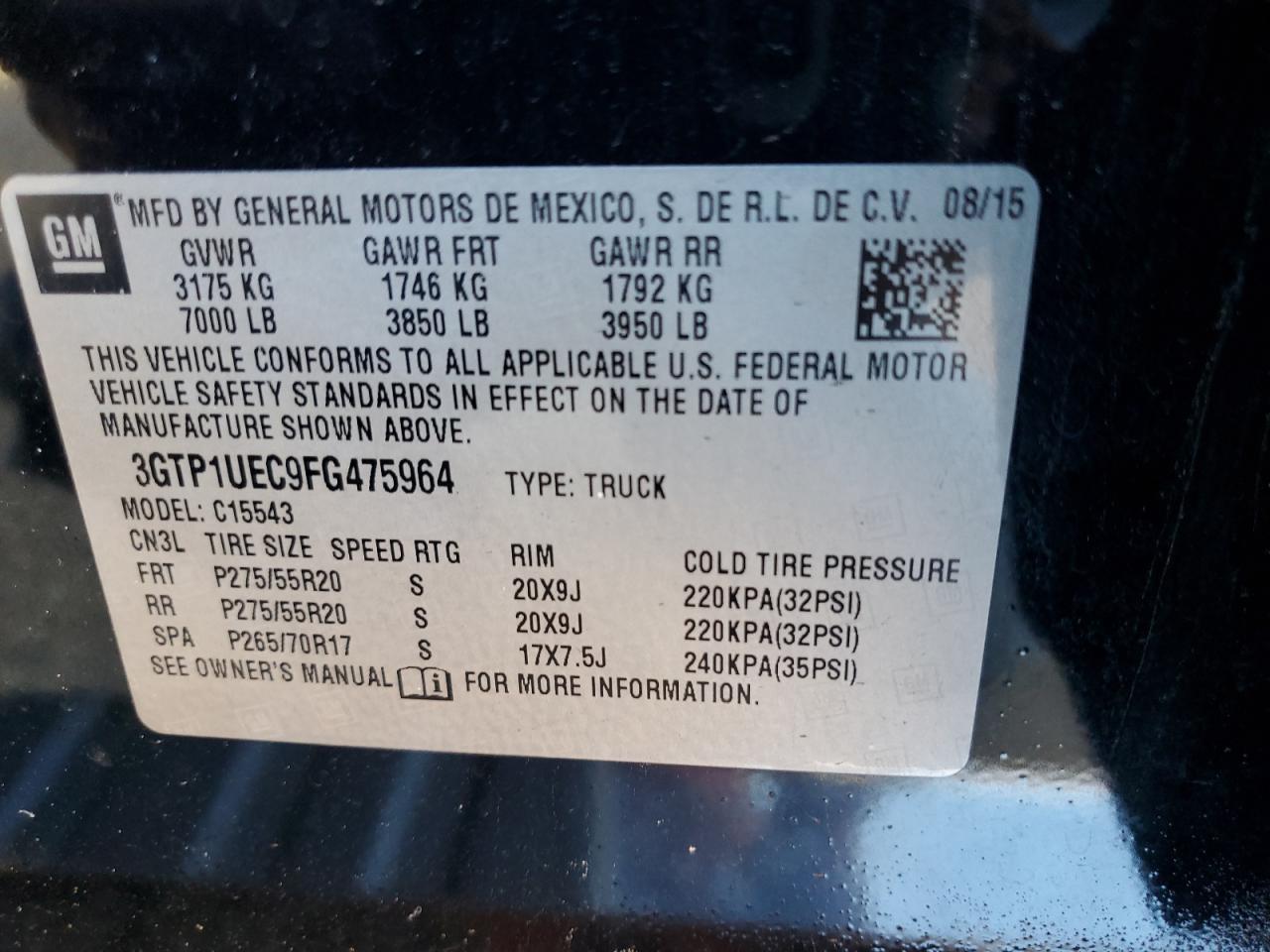 Photo 11 VIN: 3GTP1UEC9FG475964 - GMC SIERRA 